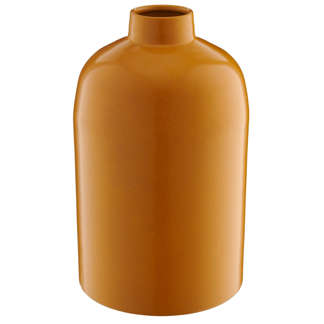 Vaso a bottiglia Look Like Stoneware Giallo Metallo