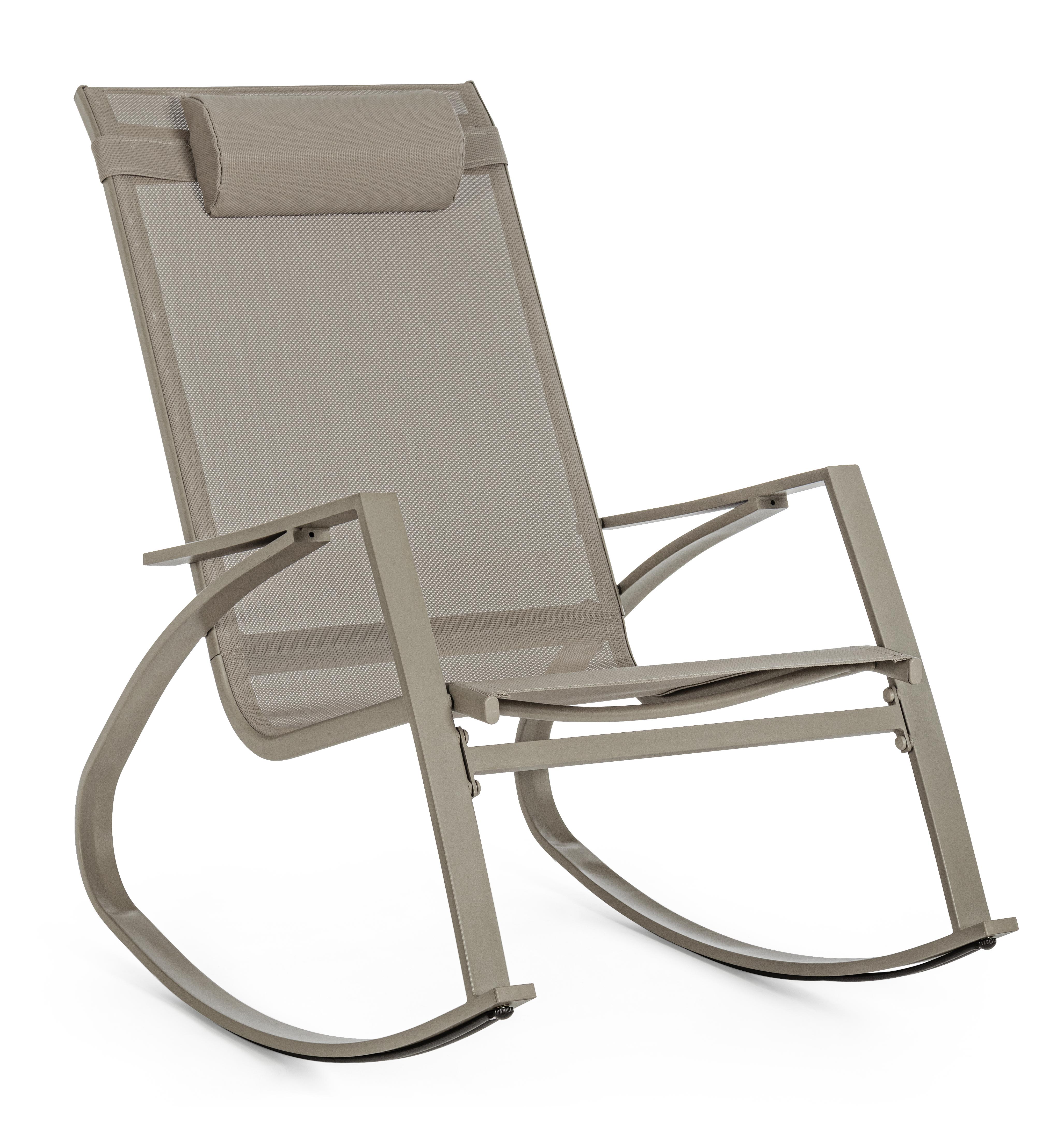 Outdoor Schaukelstuhl Demid taupe Stahl Textilene
