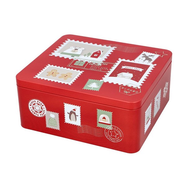 Gebäckdose Dear Santa XL rot Weißblech