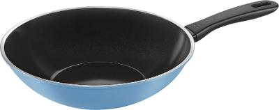 Wok Caprera azzurro in alluminio