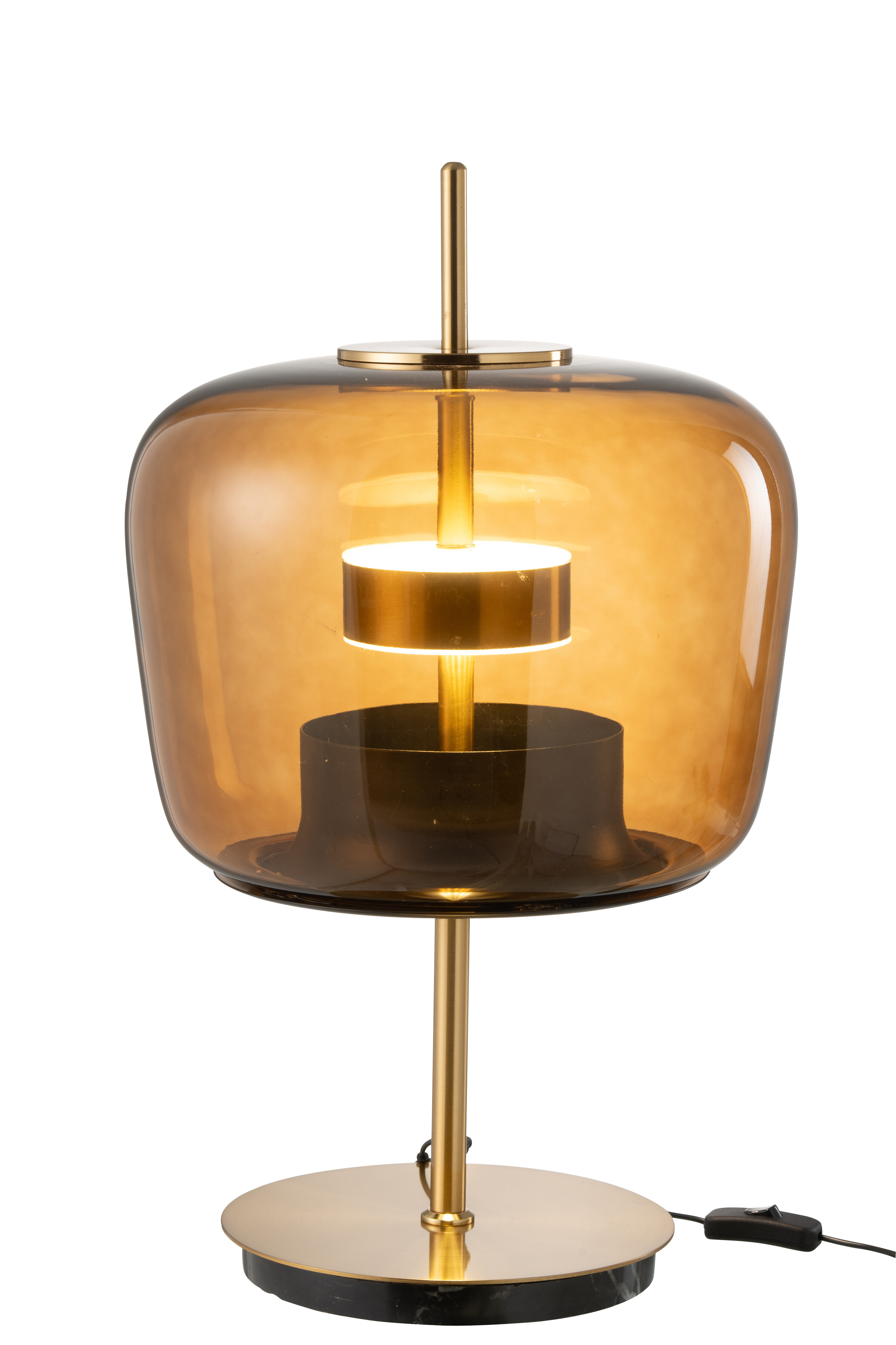 Lampada LED Omar in vetro marrone