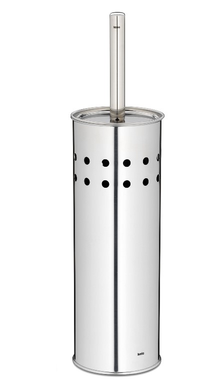 Set WC Leo argento acciaio inox opaco