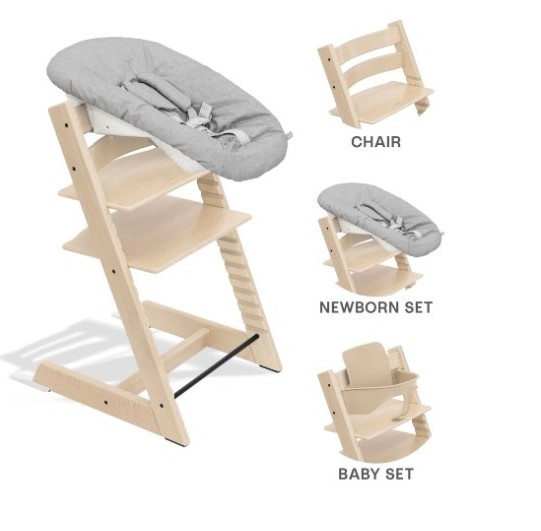 TrippTrapp Kinder-Hochstuhl mit Babyset und Babywippe schwarz