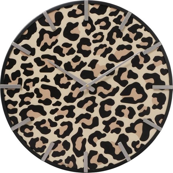 Orologio da parete Leony analogico in ferro leopardato verniciato a polvere