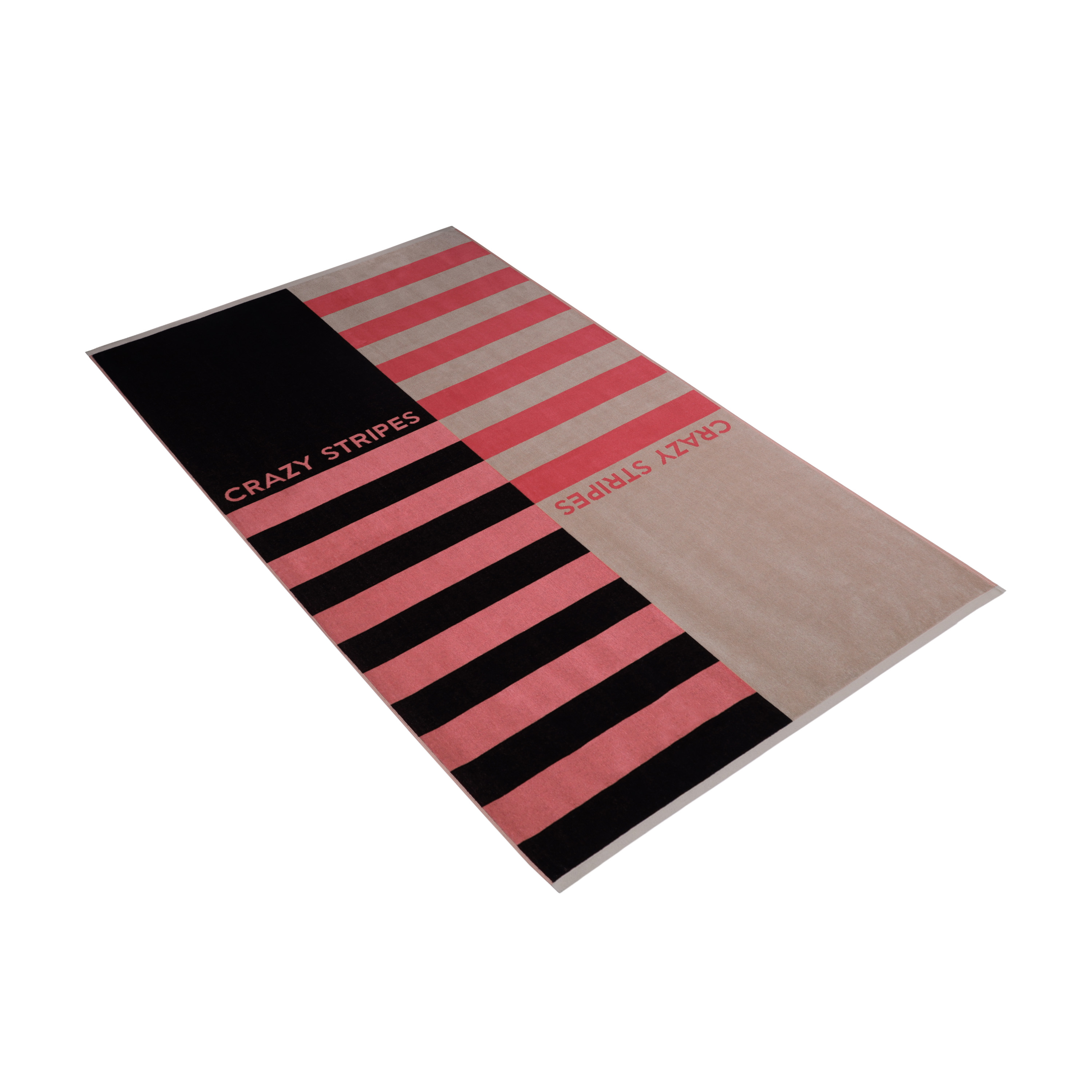 Strandtuch Crazy Stripes schwarz Baumwolle