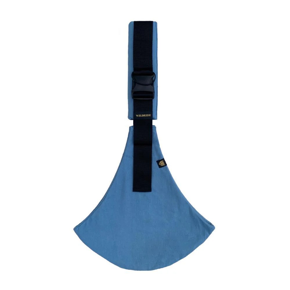 Marsupio porta bebe Wildride in cotone blu