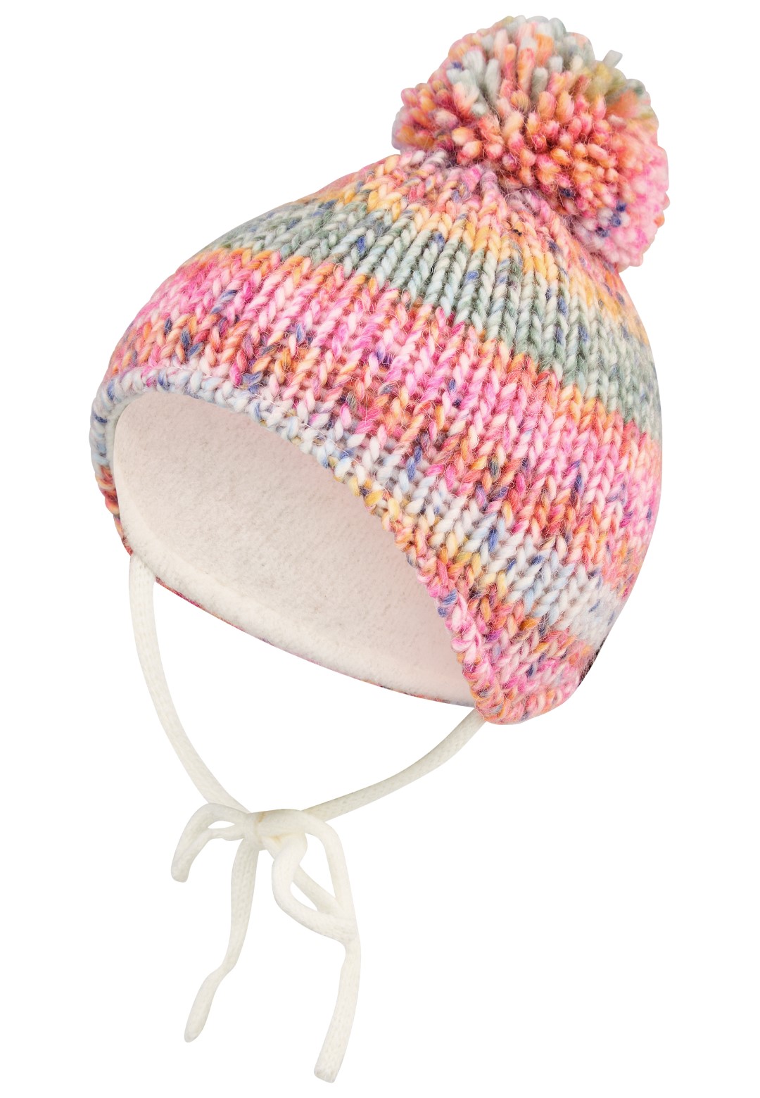 Berretto con pompon per neonati mix di colori rosa bacca ragazze