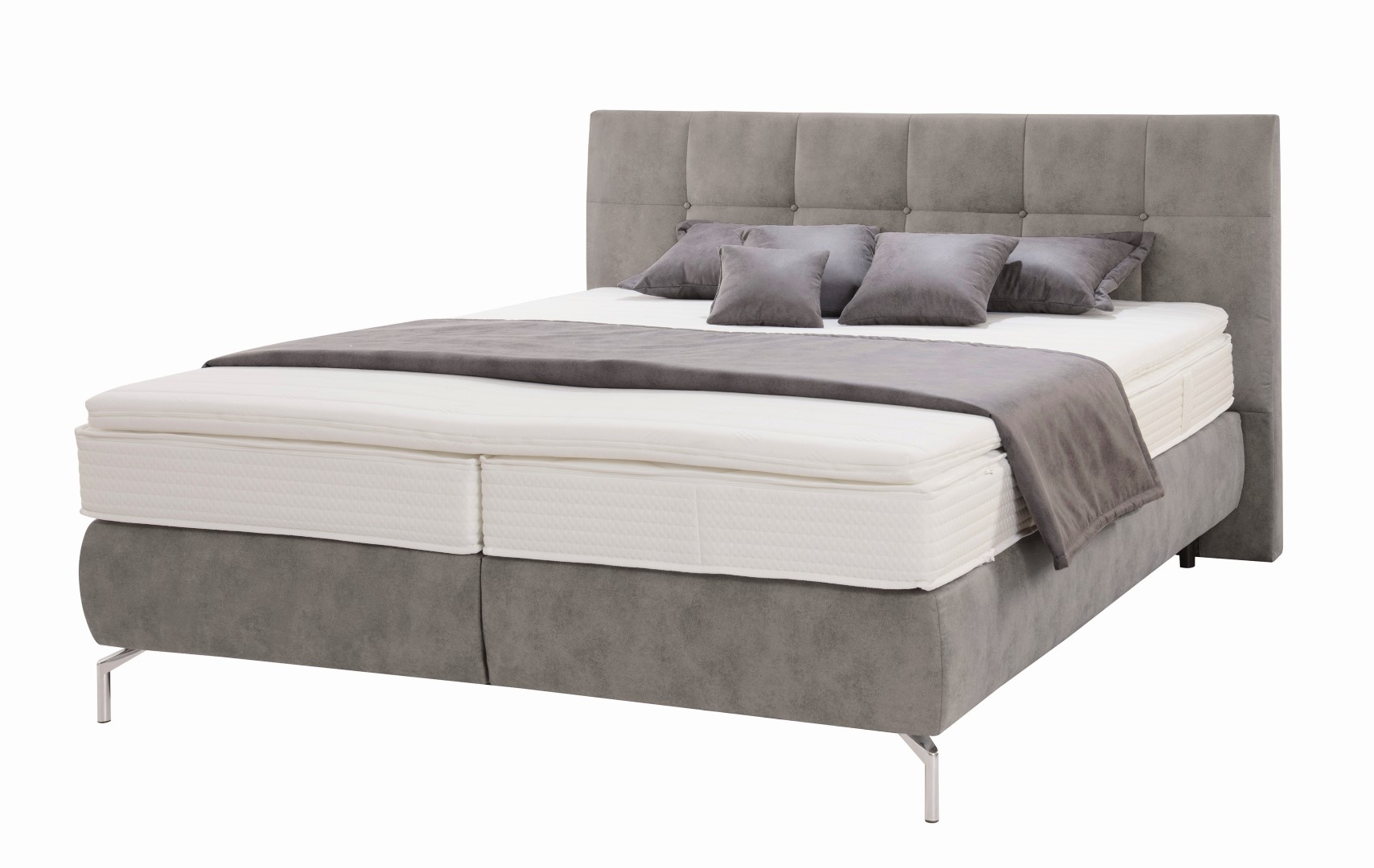 Boxspringbett ARANO grau Stoff