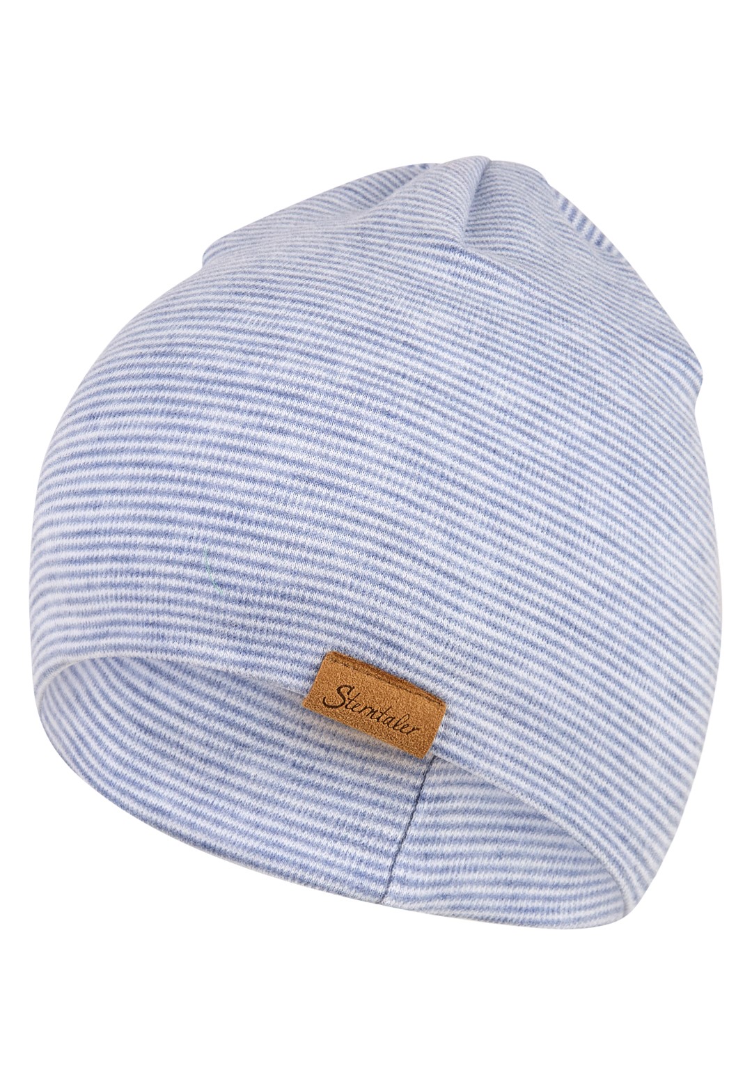 Berretto bebé a righe blu velluto unisex
