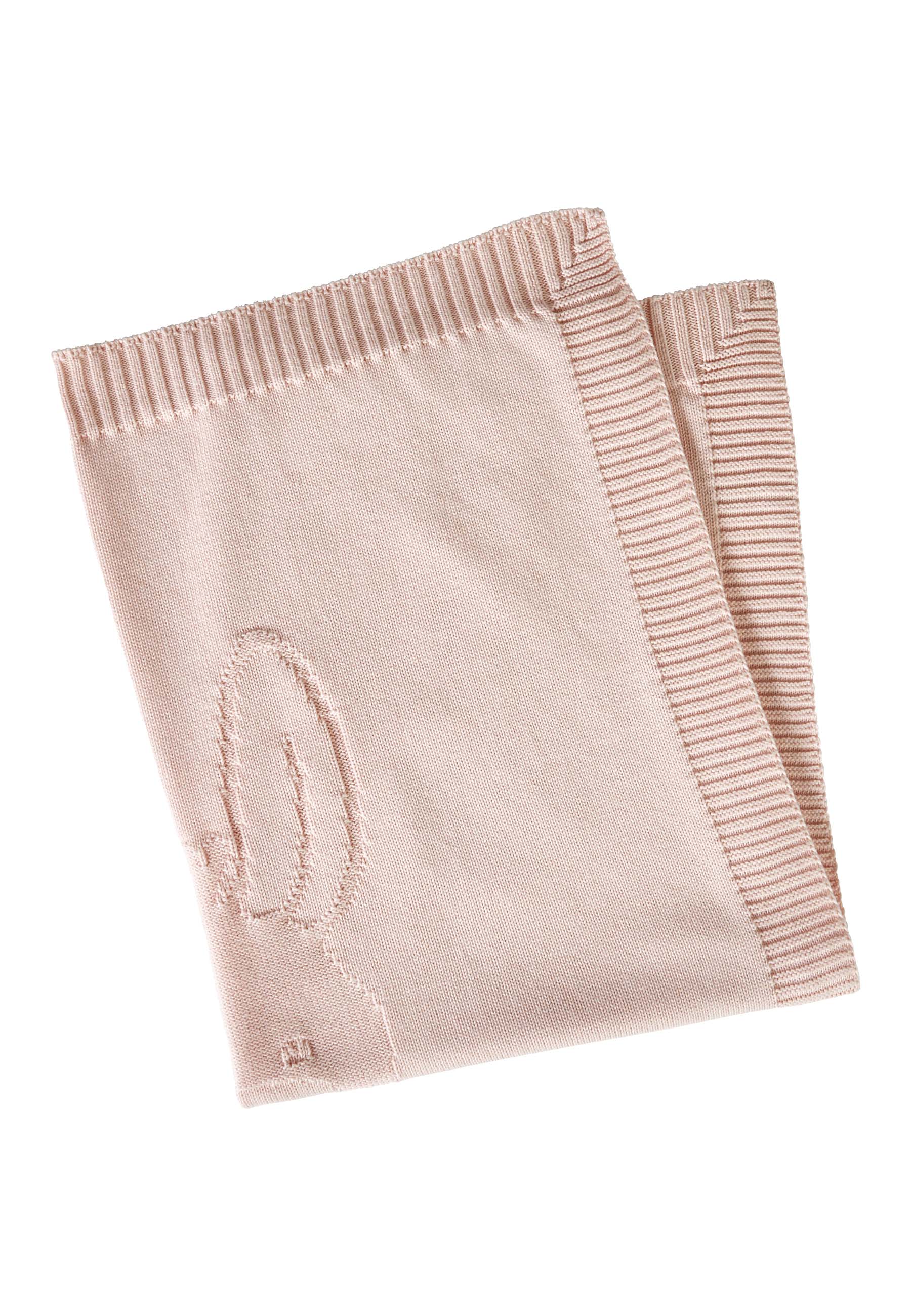 Coperta coccolosa lavorata a maglia rosa pallido per bambine