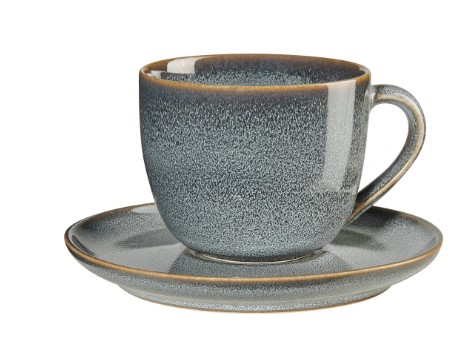 Cappuccinotasse mit Unterer Saisons blau Steinzeug