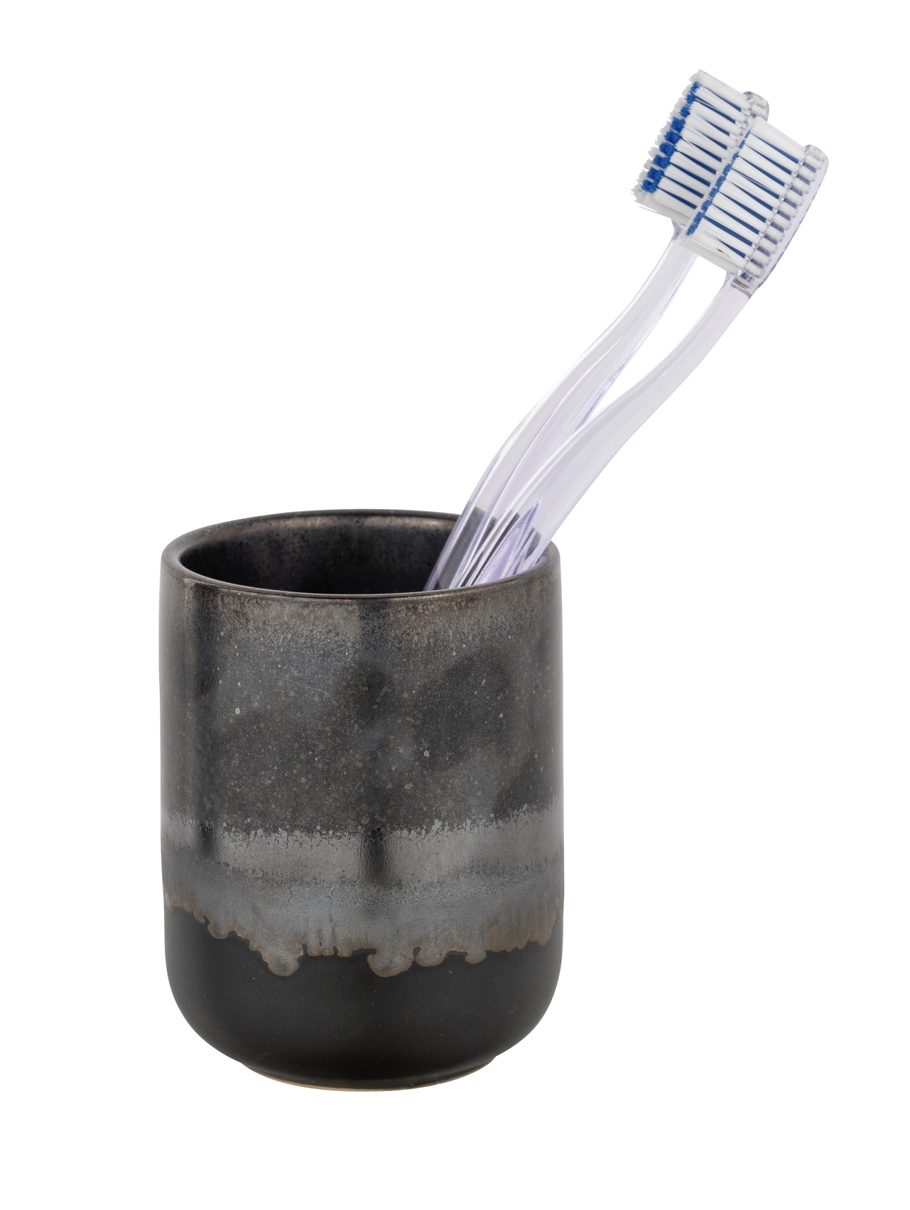Bicchiere per spazzolini da denti in ceramica grigia di Riolo