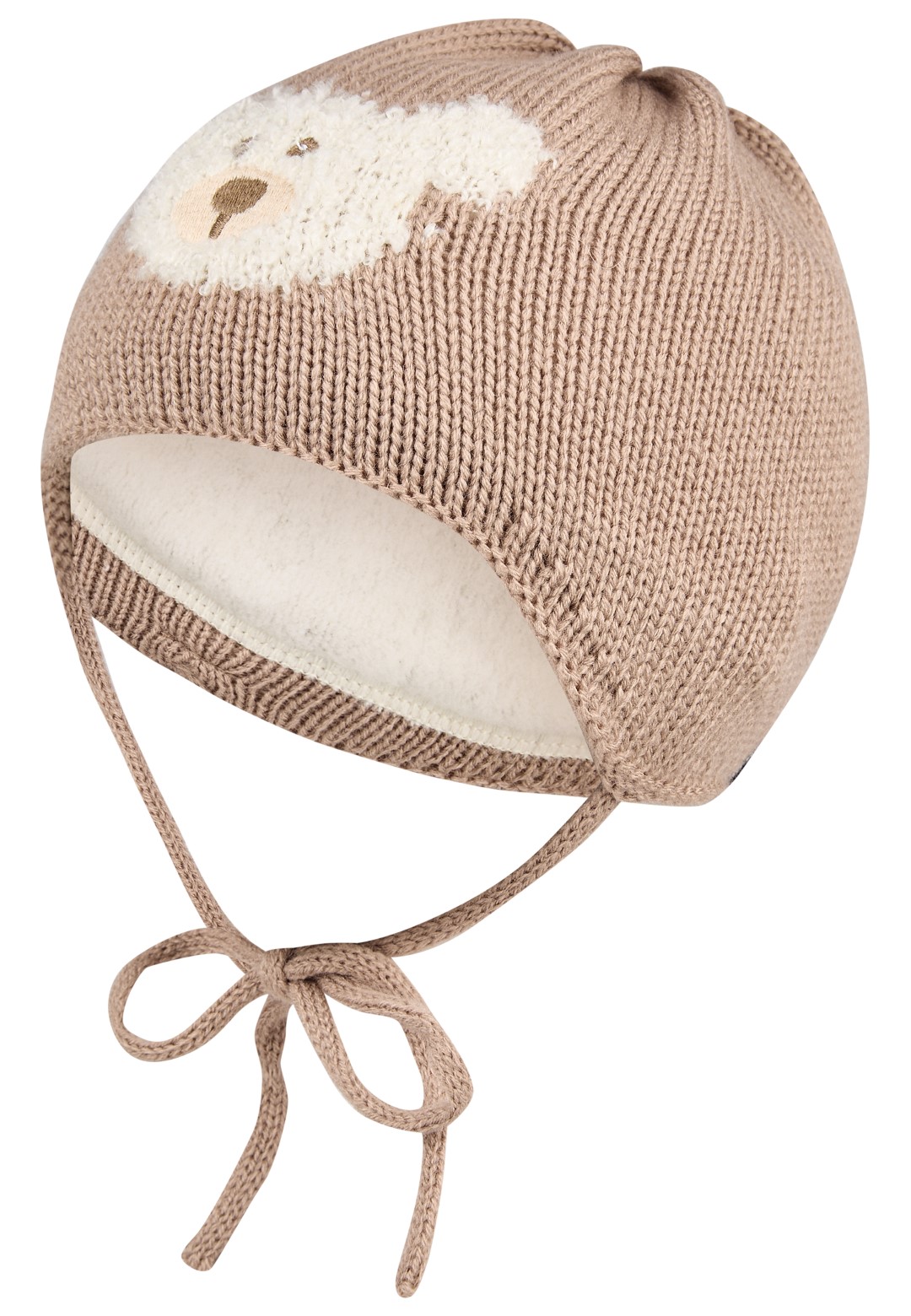 Berretto a maglia per bebé orso beige unisex