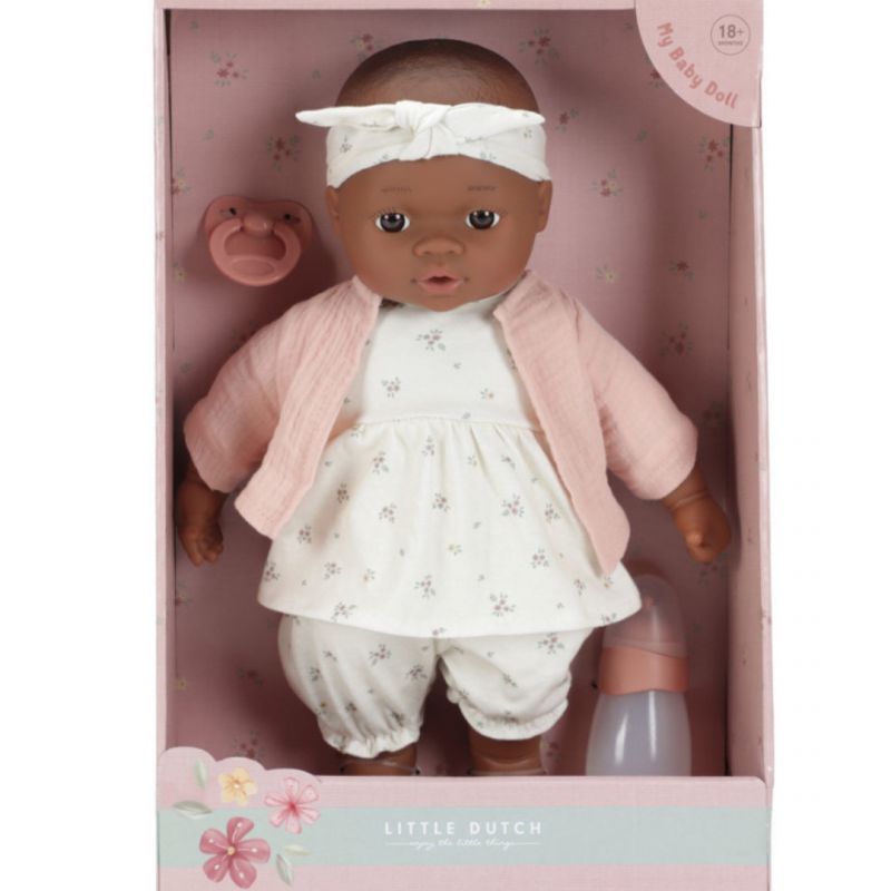 Puppe Noa Little Dutch rosa weiß Silikon Stoff
