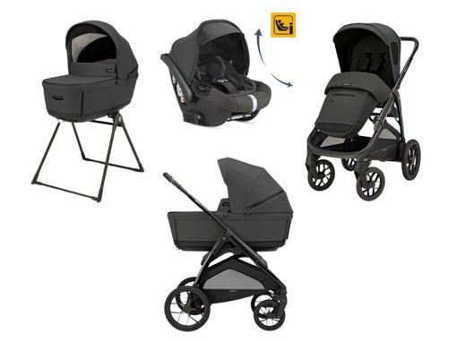 Sistema passeggino Quattro Aptica tessuto grigio alluminio plastica