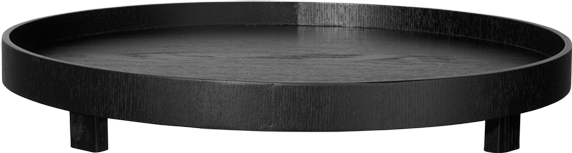 Tablett auf Fuß schwarz Wood schwarz Holz