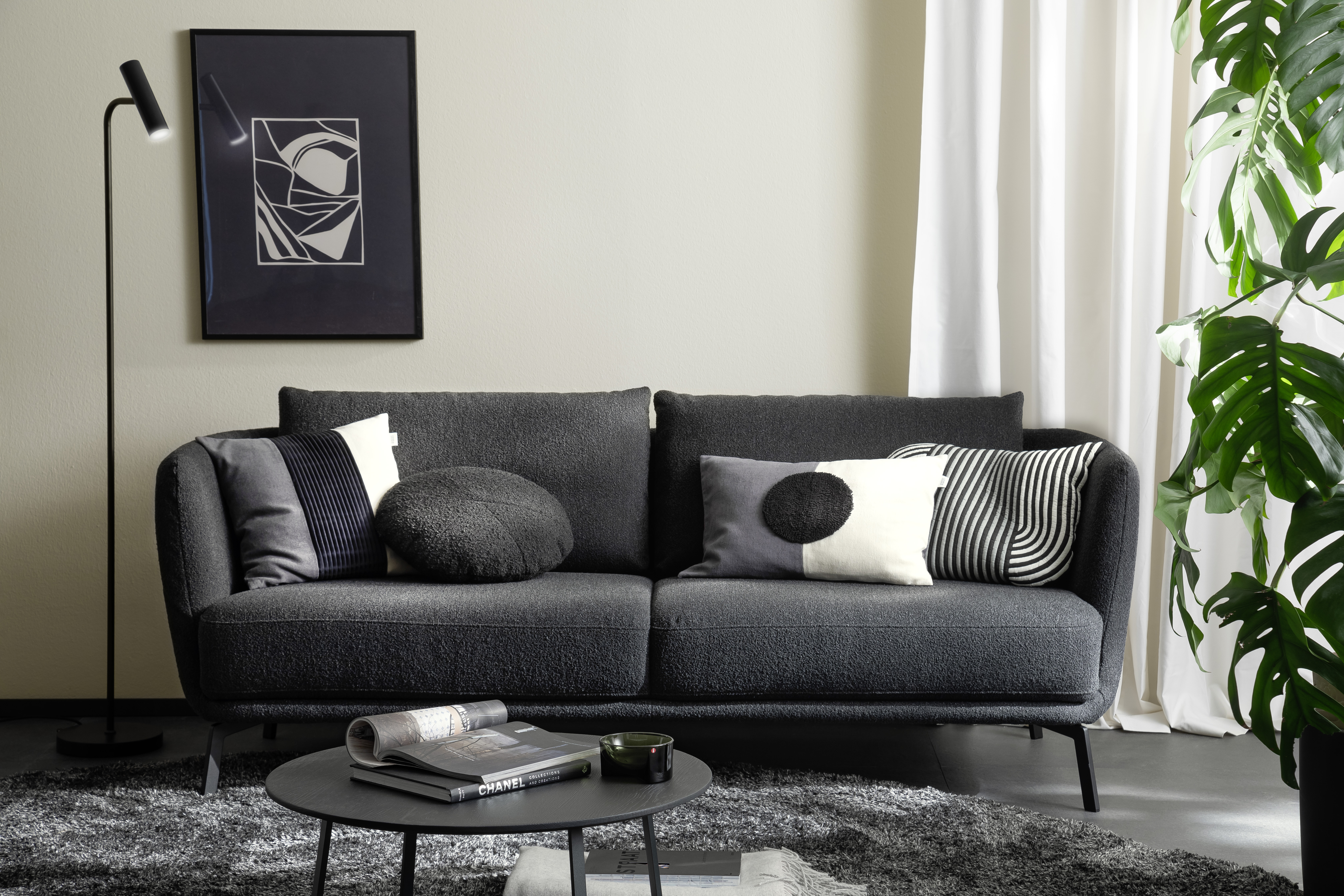 Sofa Pearl schwarz Stoff
