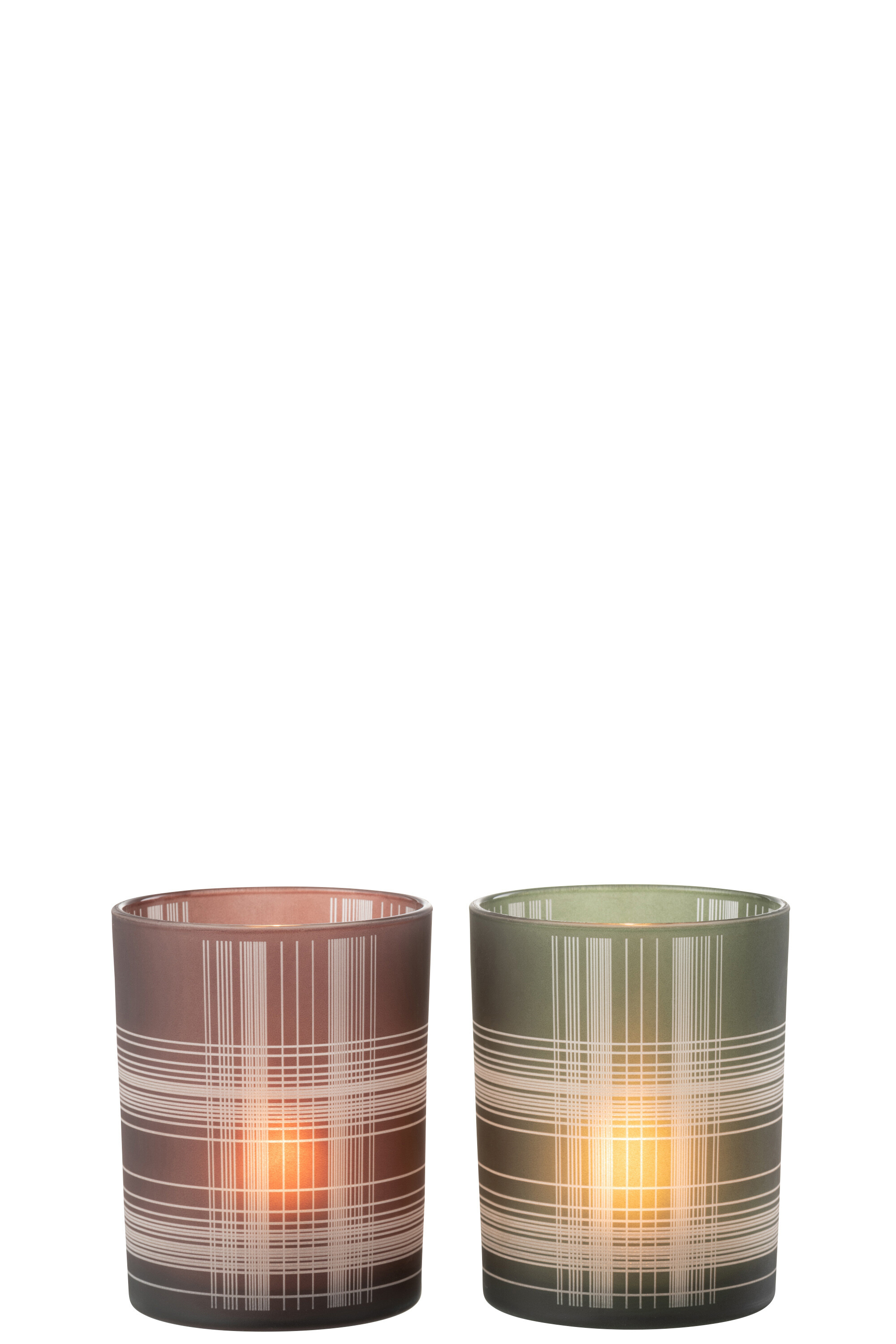 Windlicht Jolipa M braun grün Glas