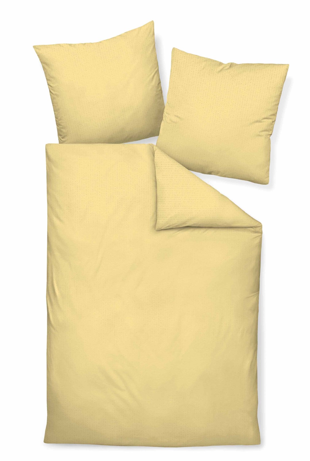 Biancheria da letto gialla 135x200,60x80 PIANO Mako-Soft-Seersucker