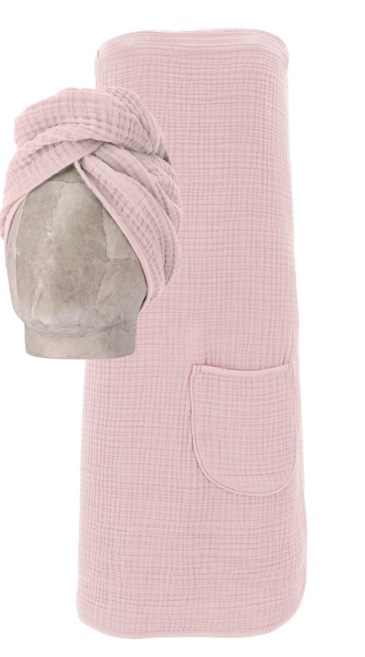 Wellness-Set Baumwolle rosa Musselin