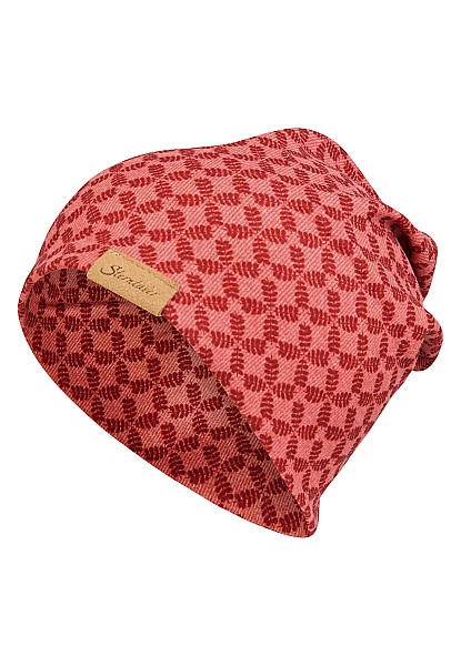 Berretto a maglia per bambini con grafica rossa opaca