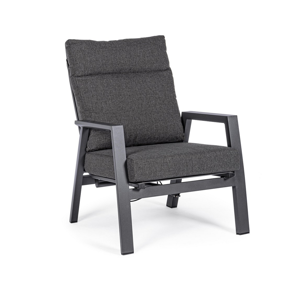 Outdoor Sessel Kledi anthrazit Textilene Aluminium
