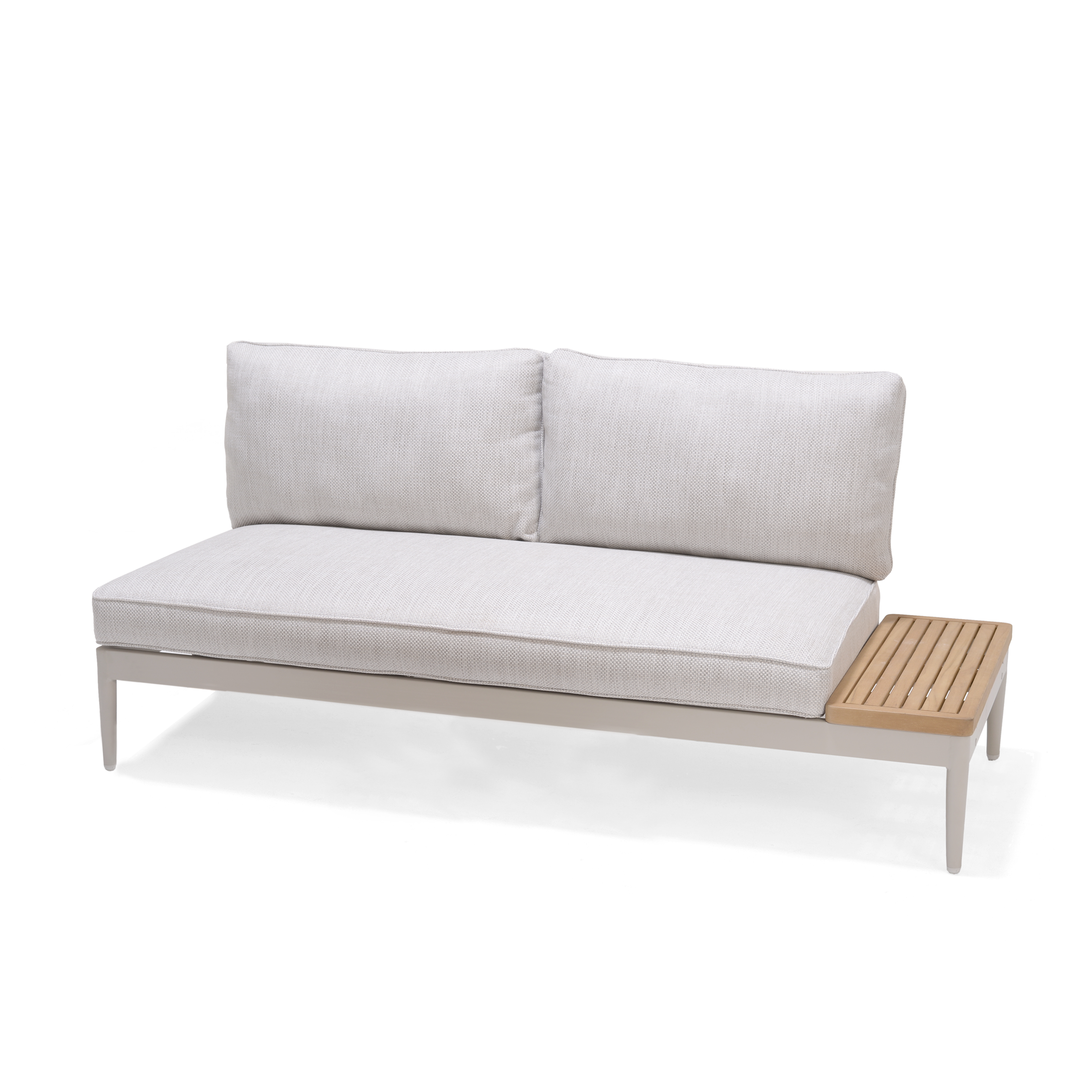 Outdoor Loungesofa Topaz hellgrau Aluminium Holz Stoff