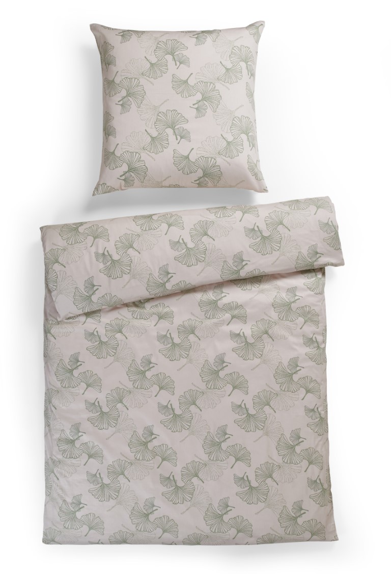 Biancheria da letto Gingko in cotone bianco