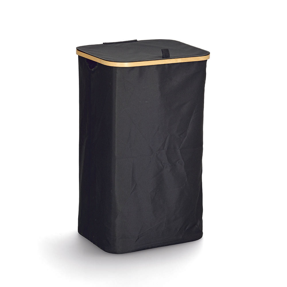 Wäschesammler Schwarz Kunstfaser/Chemiefaser/Polyester