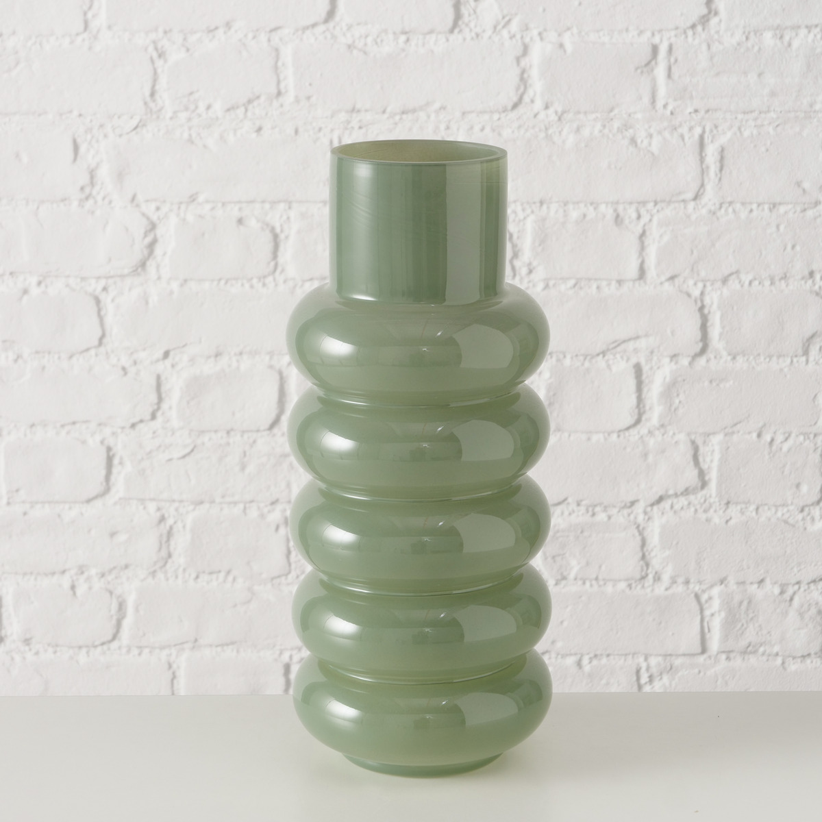 Vaso Ribbo in vetro verde chiaro
