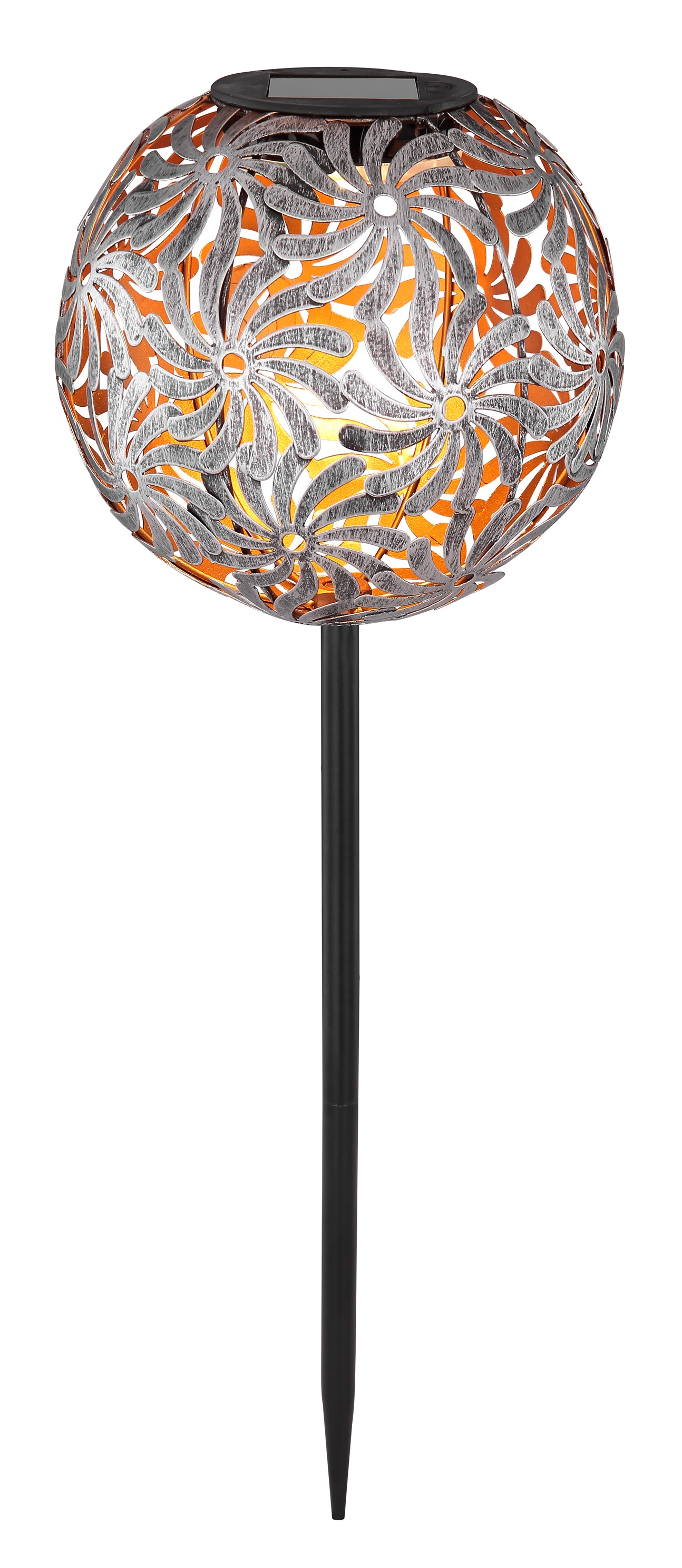 Solarleuchte Metall 1xLED silbergrau