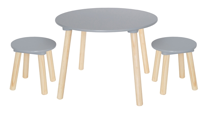 Kinderspieltisch und Stühle Jabadabado grau Holz