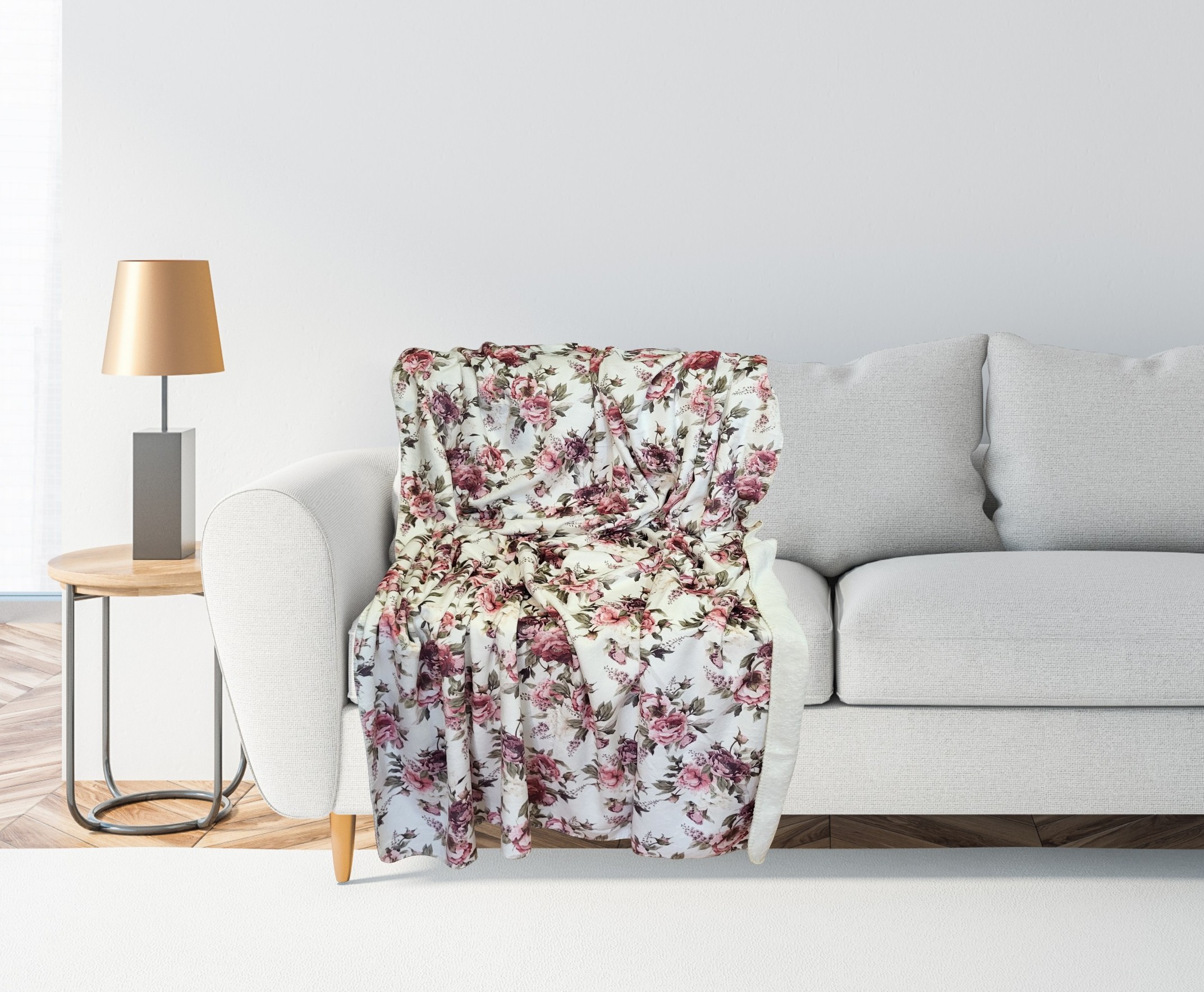 Wohndecke Vintage Rose Polyester mehrfarbig