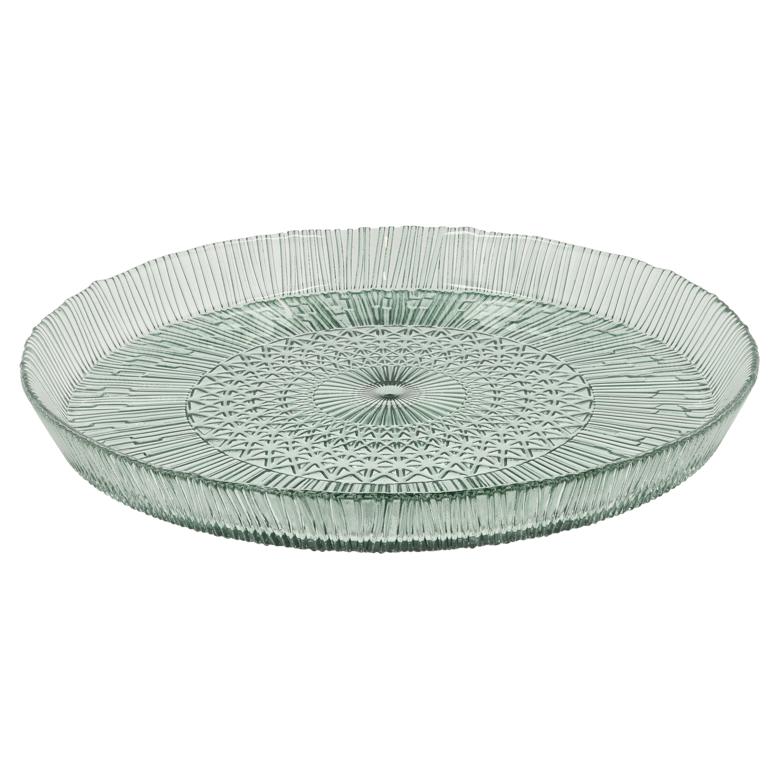 Servierplatte Kusintha grün Glas