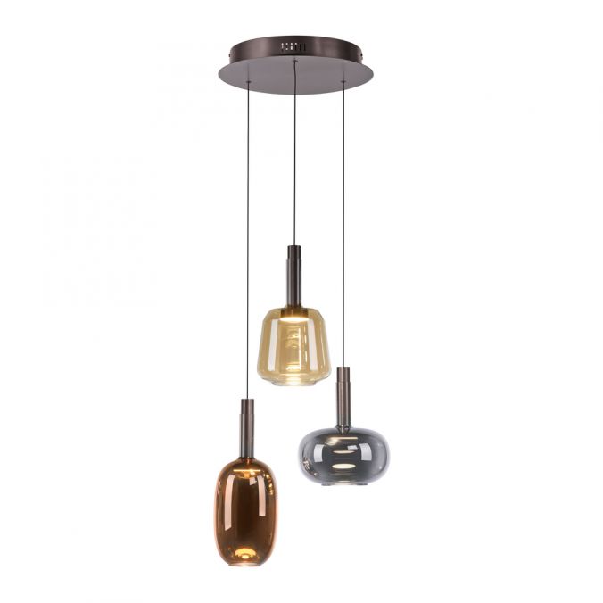 Lampada a sospensione Irides in vetro metallico multicolore