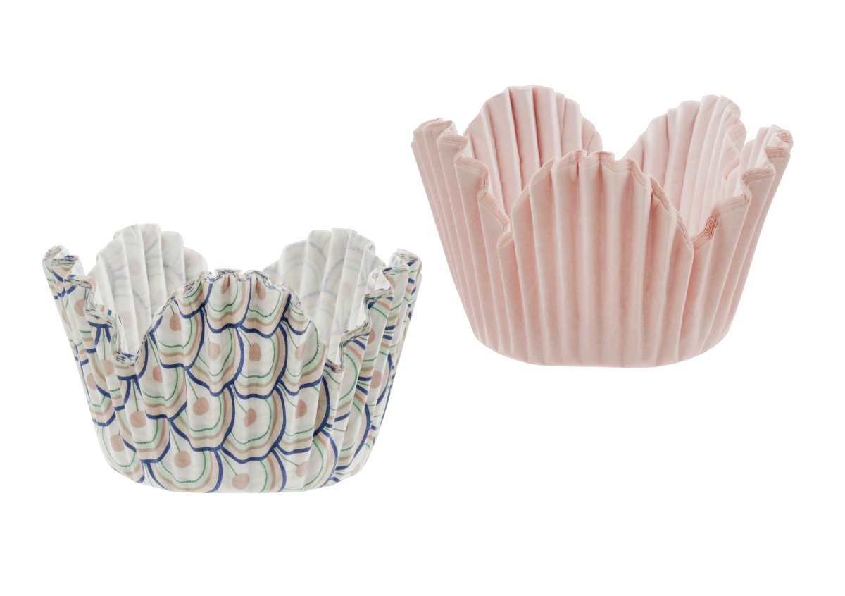 Papier-Backförmchen Retro Modern Baking Retro Design rosa Papier