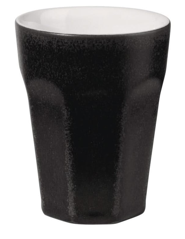 Becher Espresso Grande schwarz matt Steingut