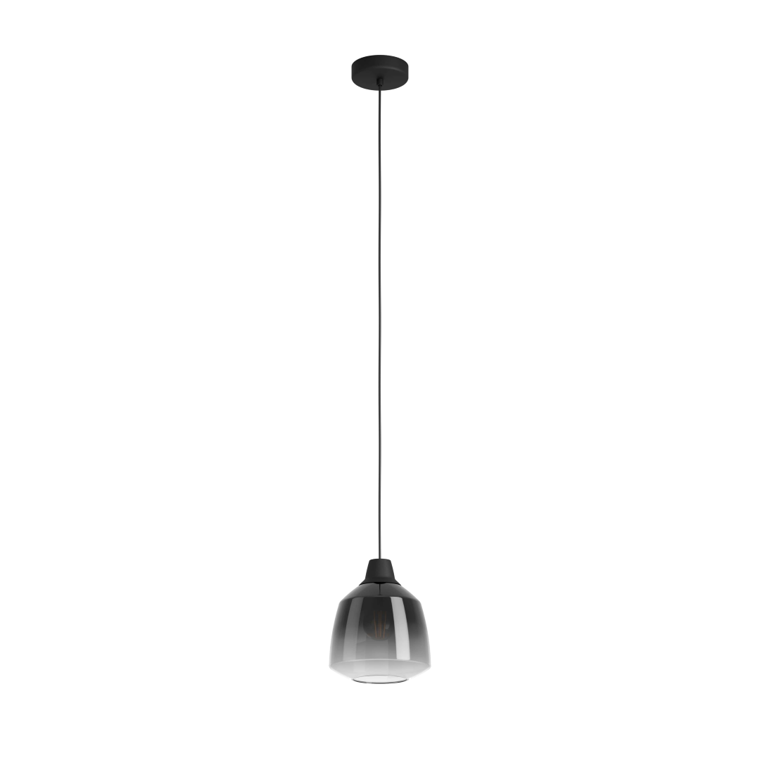 Lampada a sospensione Roomio No.9803 in metallo grigio nero