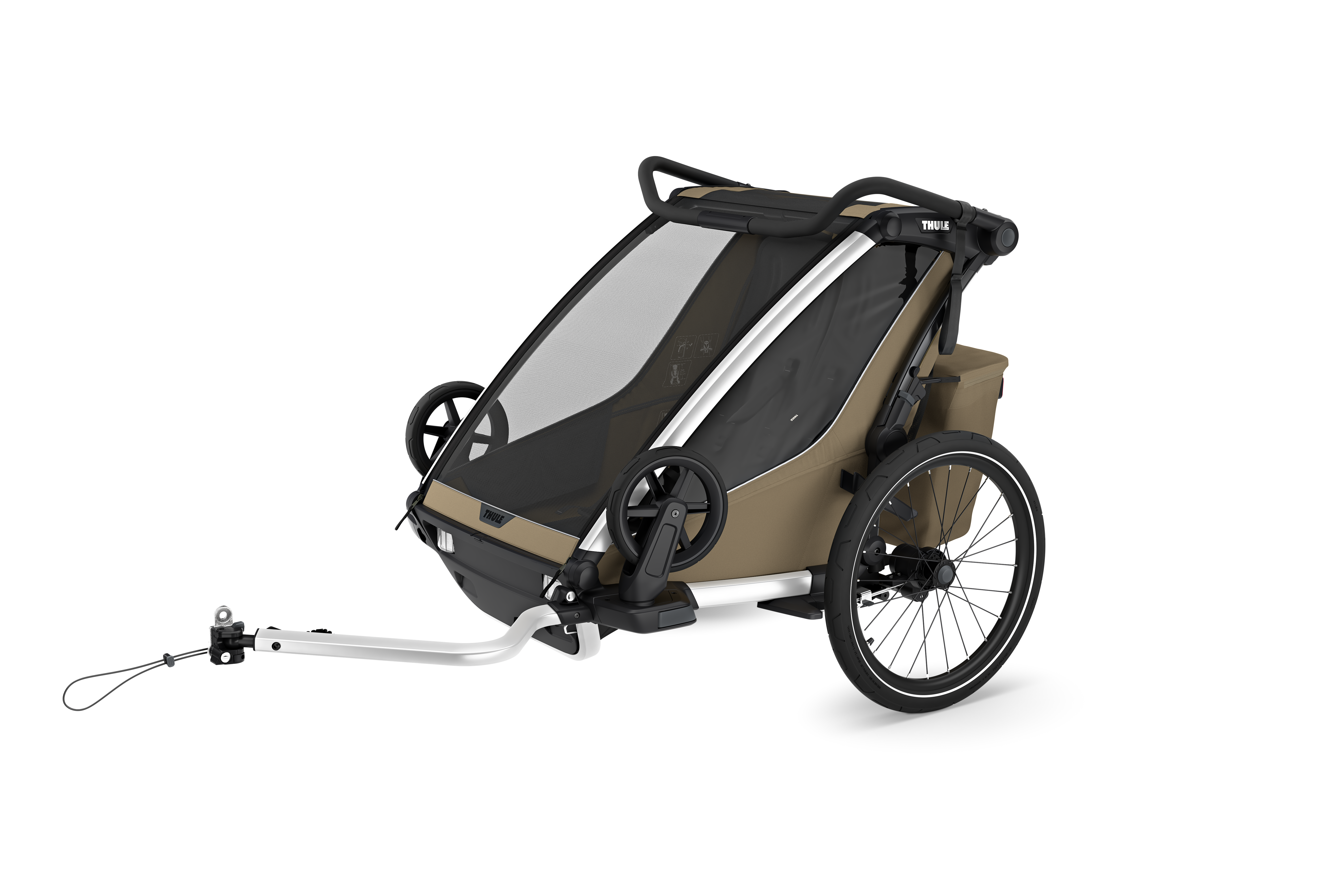 Fahrradanhänger Chariot Cross2 braun Aluminium Stoff