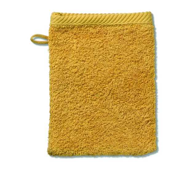 Guanto di lavaggio Ladessa giallo curry 100% cotone