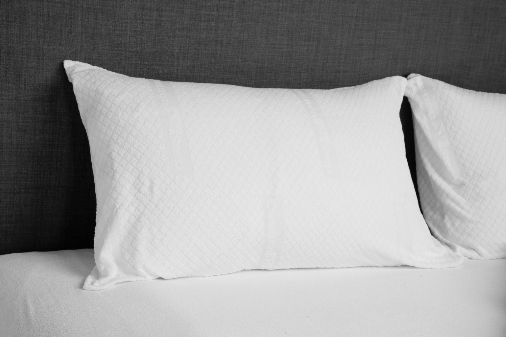 Kissenbezug Jacquard Weiß Baumwolle + Polyester