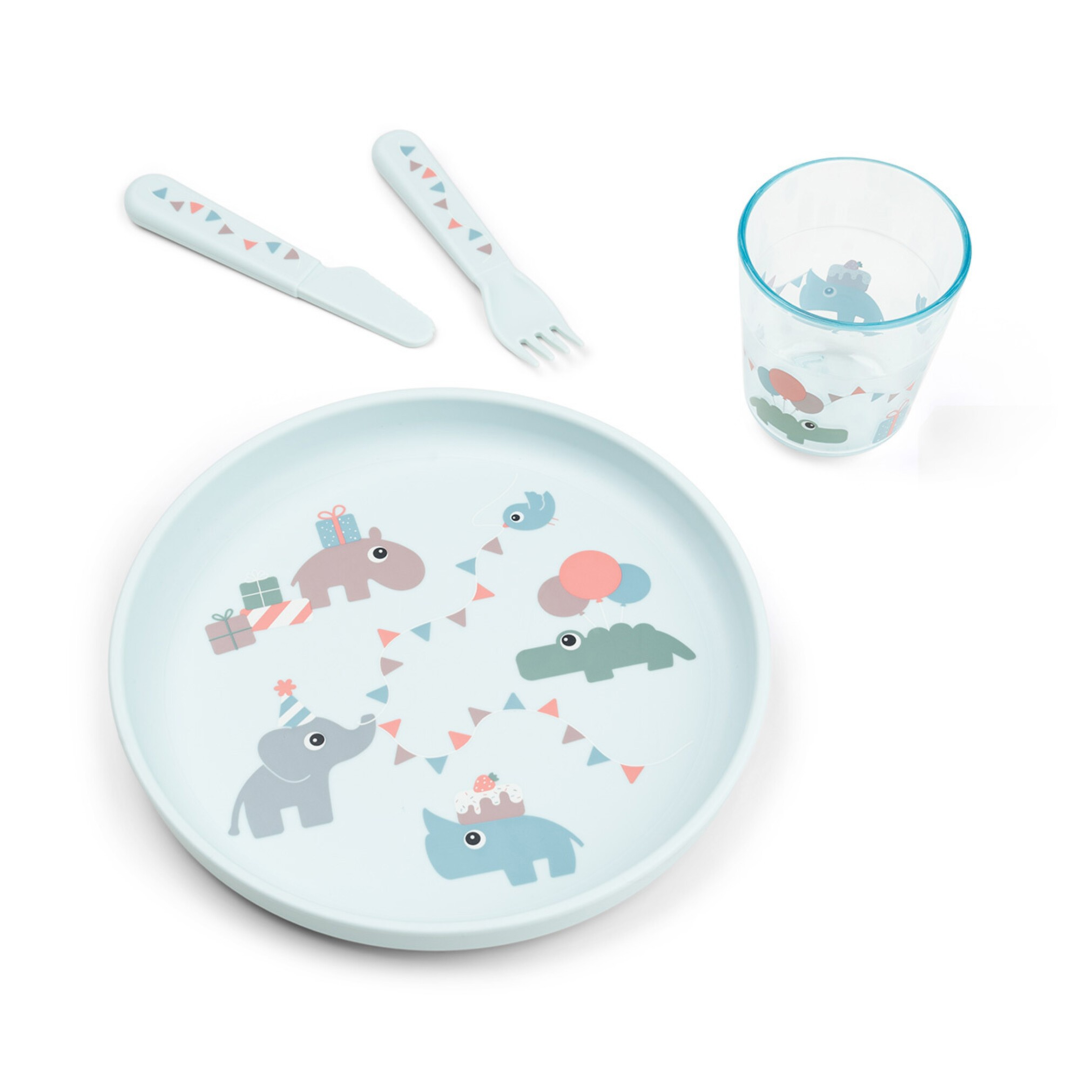 Set di stoviglie Fatto di plastica blu cervo
