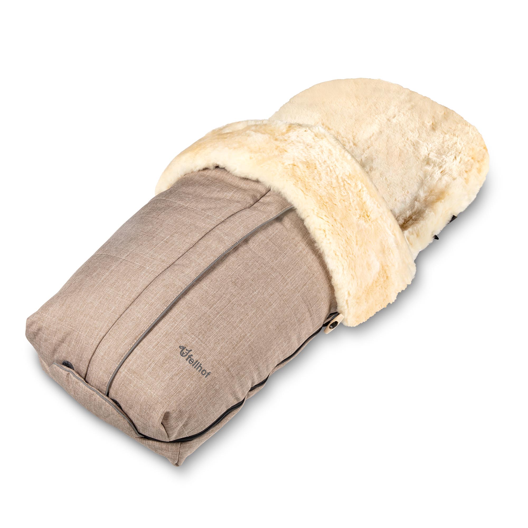 Borsa in pelliccia Cortina beige poliestere merino agnello