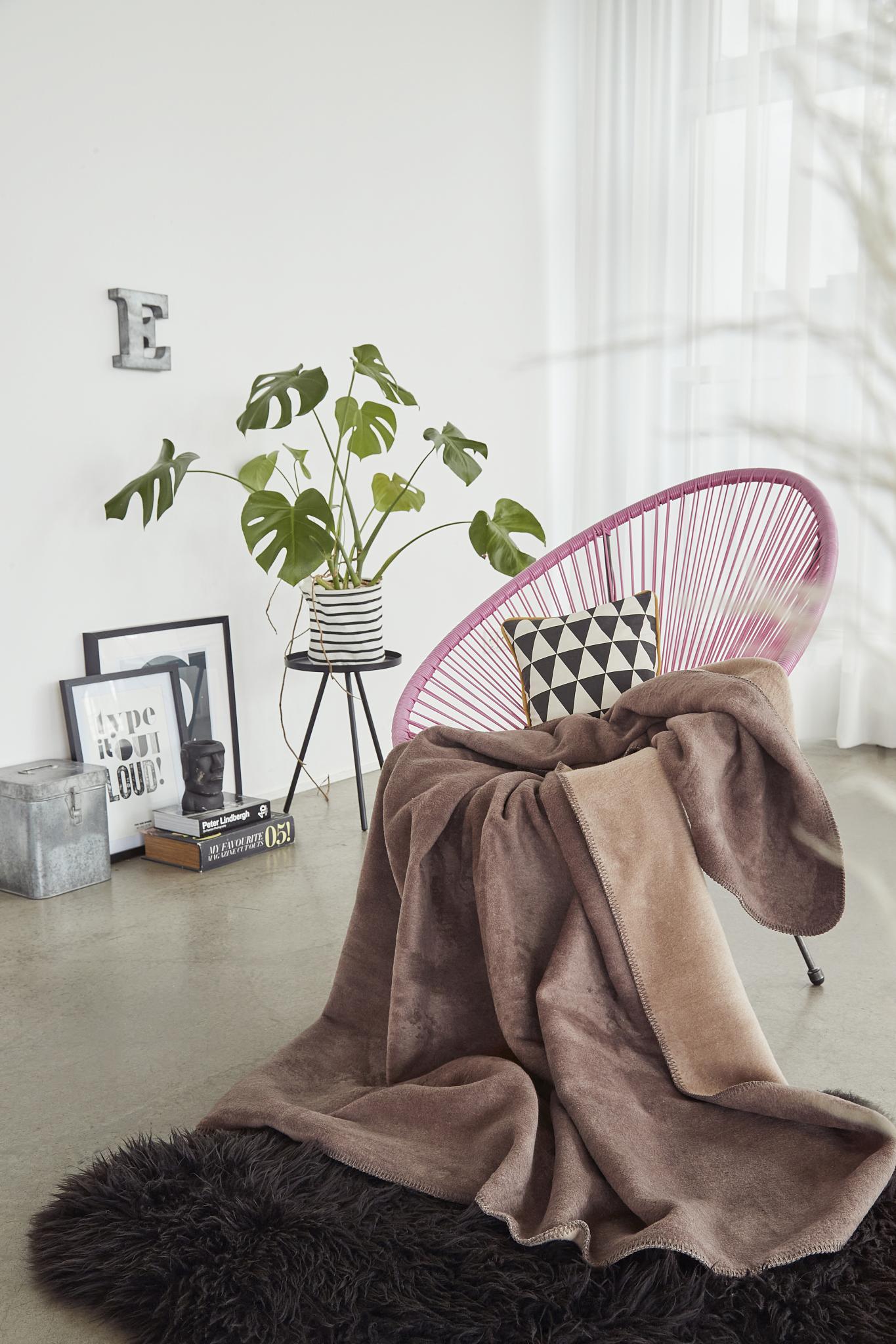 Doubleface Decke Dublin hellbraun Polyester