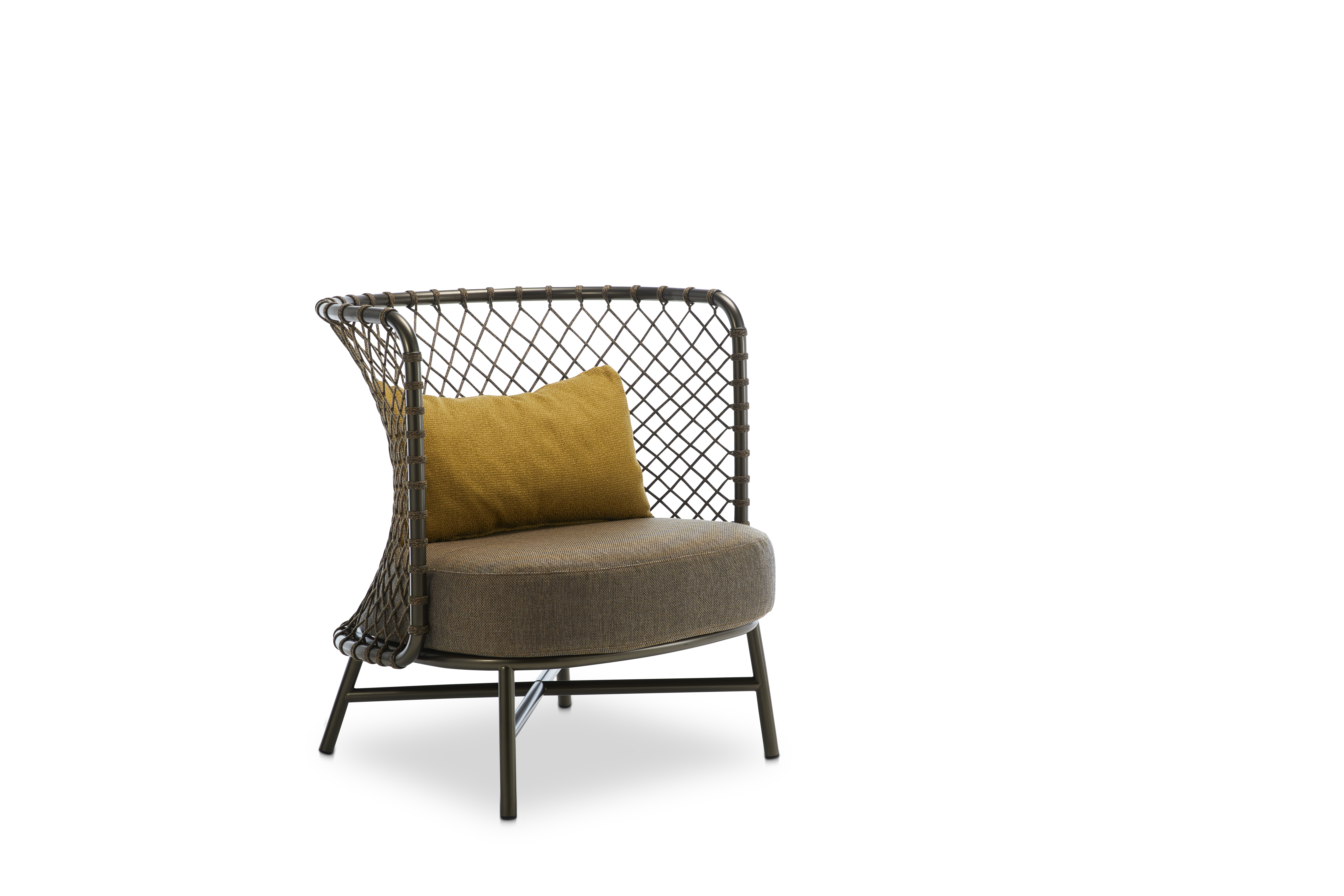 Outdoor Sessel mit Kissen Charme bronze Stoff