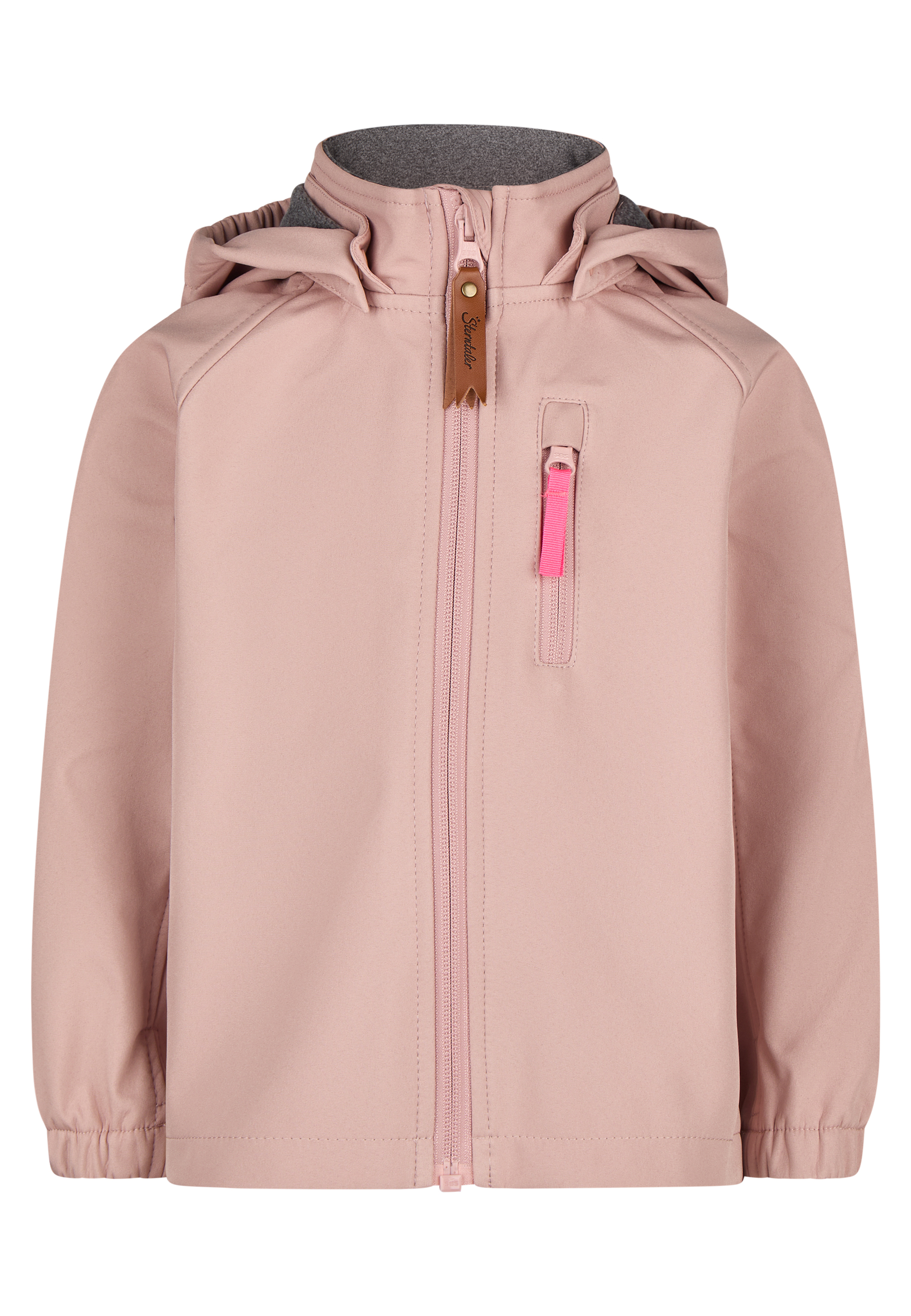 Jacke mit Kapuze Softshell rosa Polyester Baumwolle Elasthan
