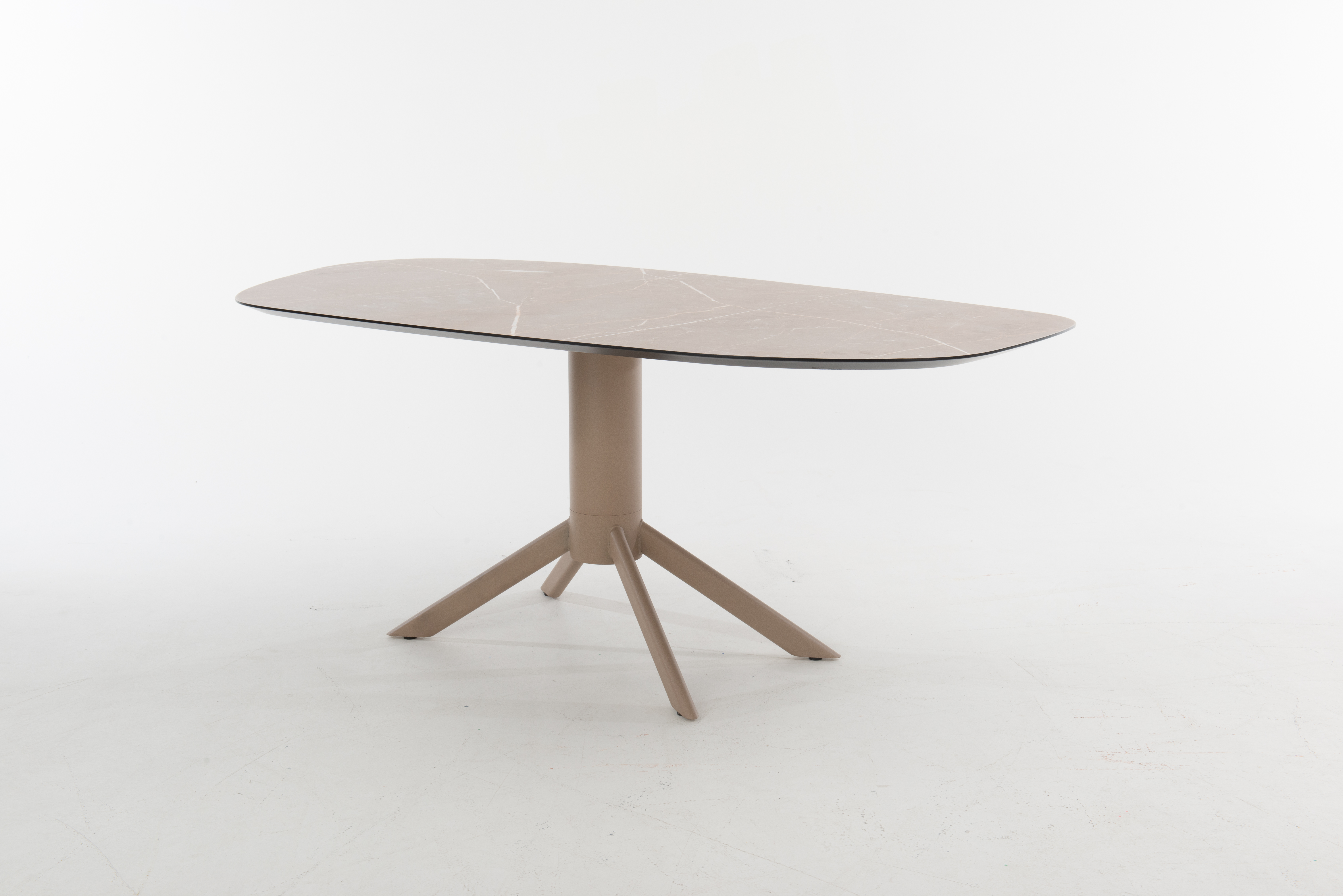 Tavolo da pranzo Maro in legno HPL grigio chiaro
