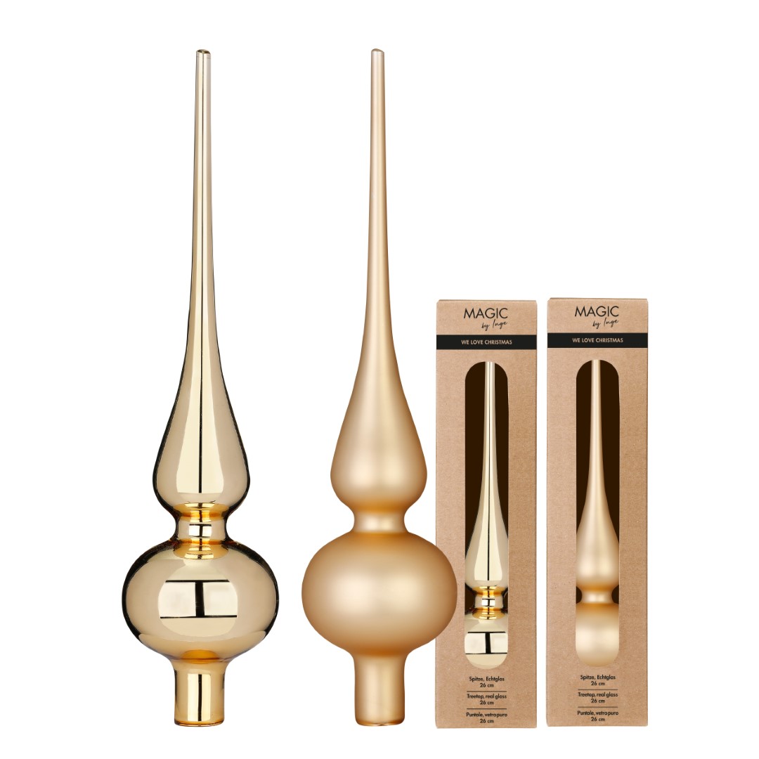 Christbaumspitze Brokat gold Glas sortiert