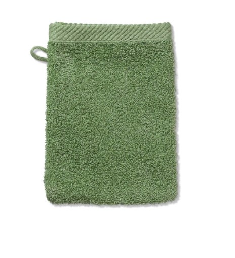 Guanto di lavaggio Ladessa verde muschio 100% cotone