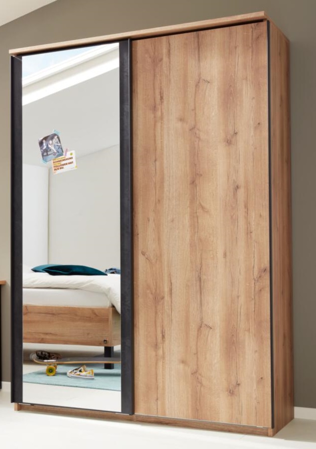 Schwebetürenschrank Interliving 1701 Eiche anthrazit